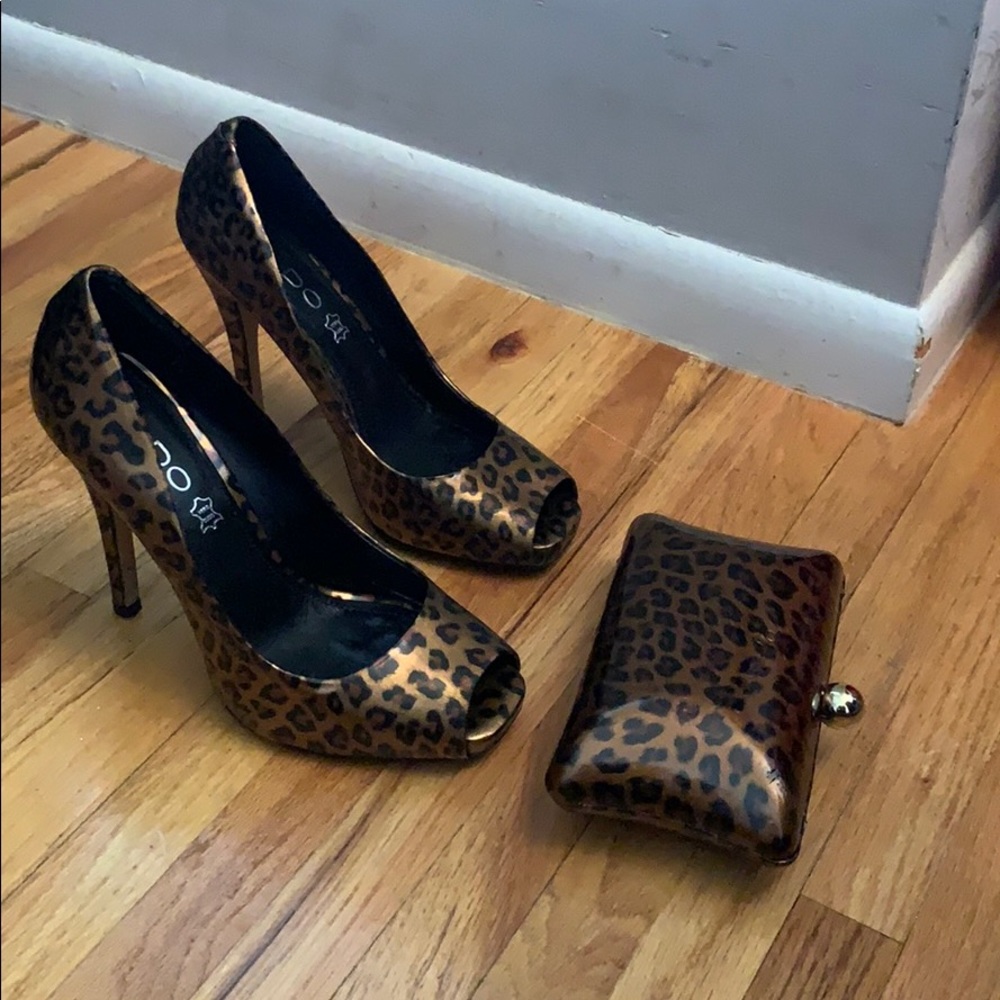 Leopard Print Shoes & Matching Bag - image 1